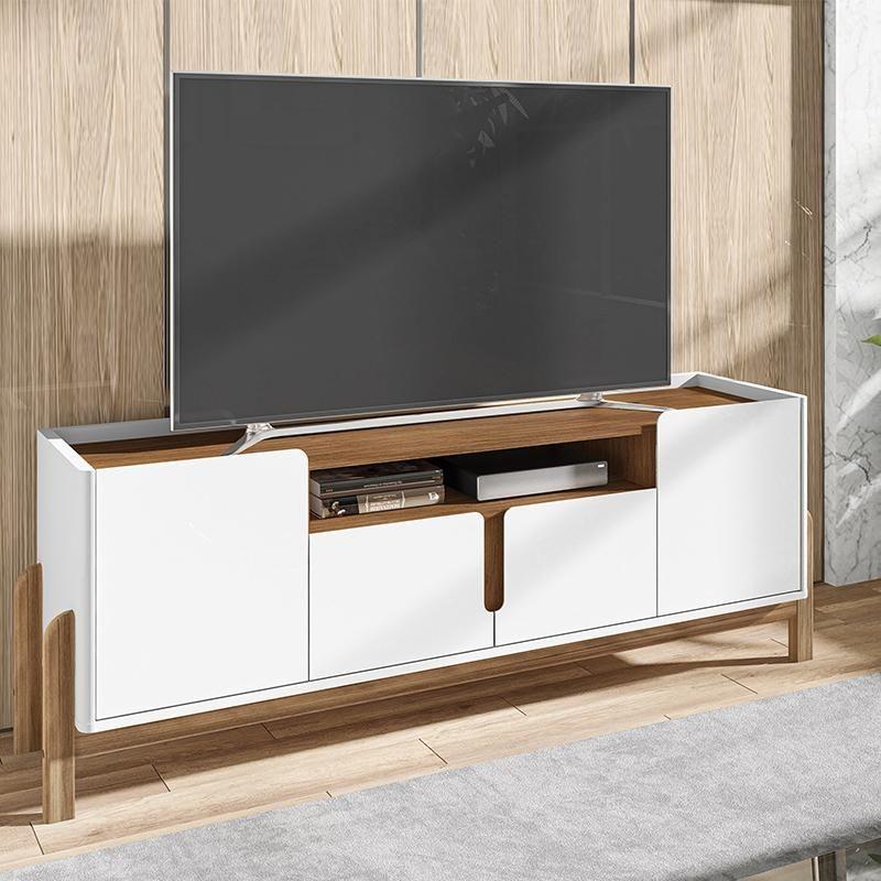 Rack Sala Lizz 190 Com 4 Portas Soft-Close e Pés de Madeira - Casa